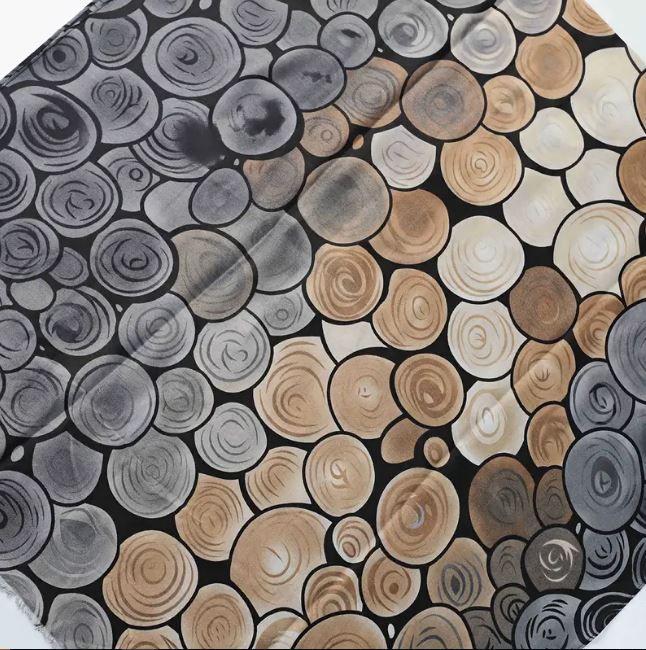 Greyish Brown Bubbles Scarf