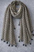 Black & White Geometric Diamond Scarf