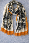 Tangerine Abstract Line Scarf