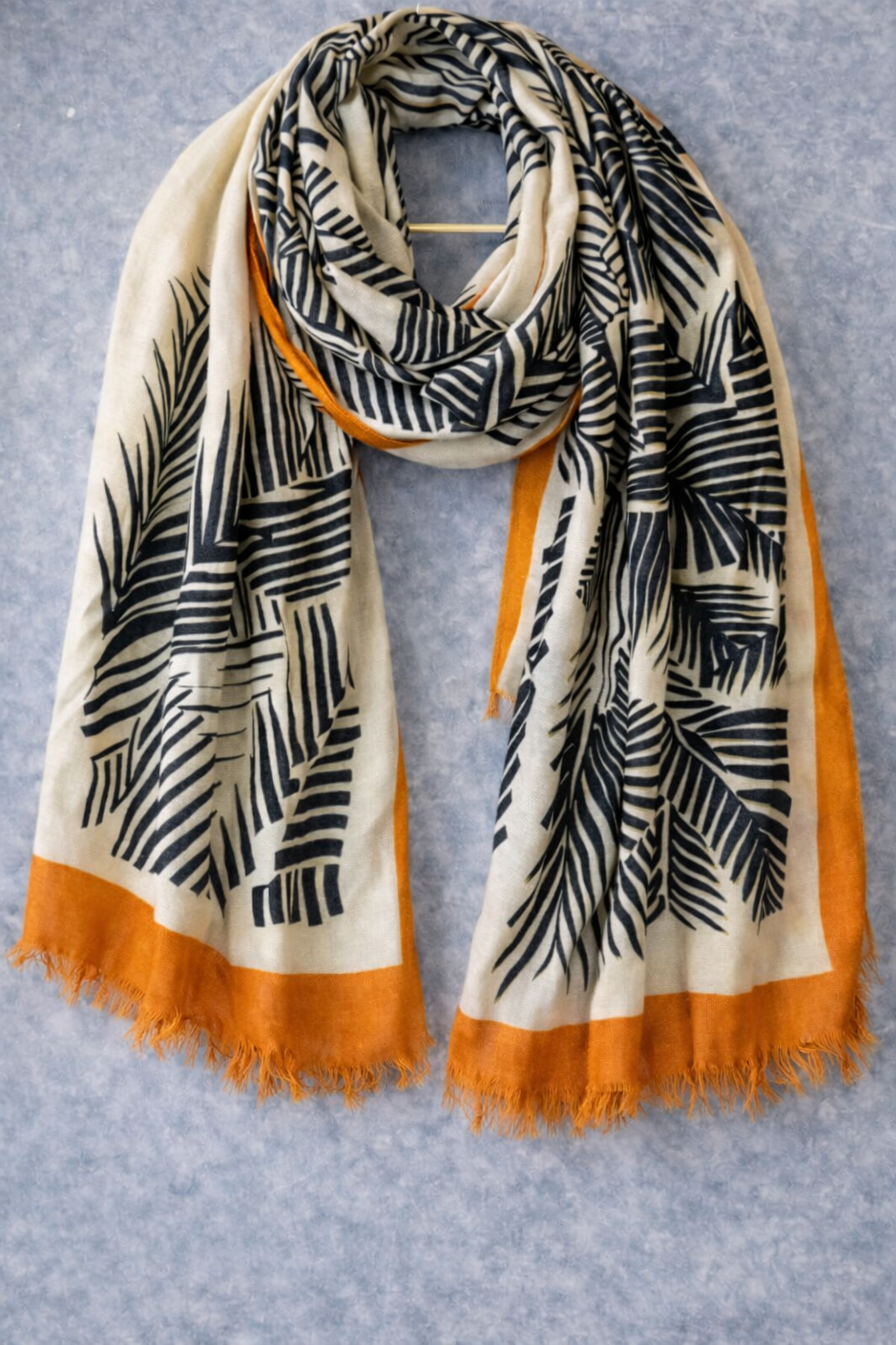 Tangerine Abstract Line Scarf