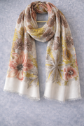 Beige Botanical Floral Scarf