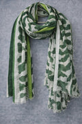 Green Brushstroke Abstract Scarf