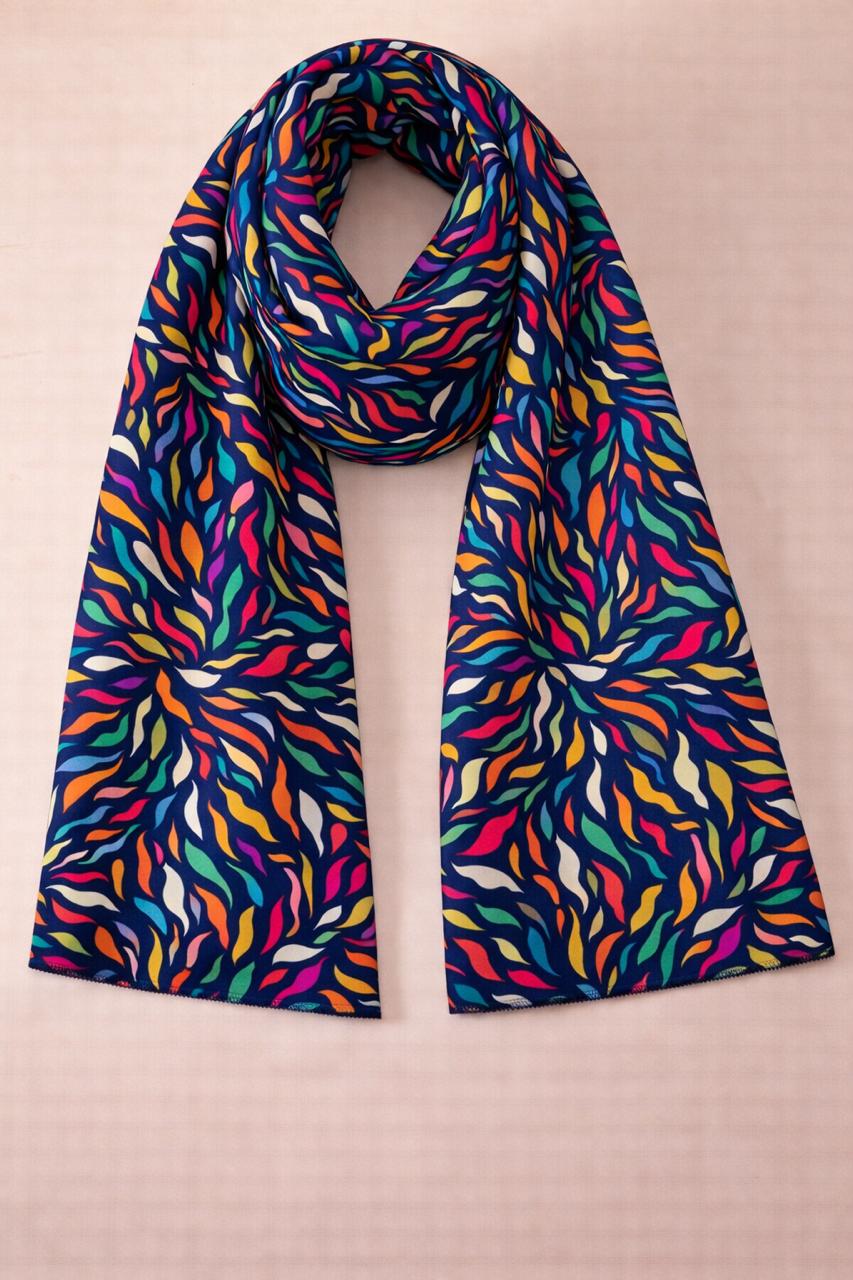 Midnight Colorburst Scarf – Multicolor Abstract Wrap