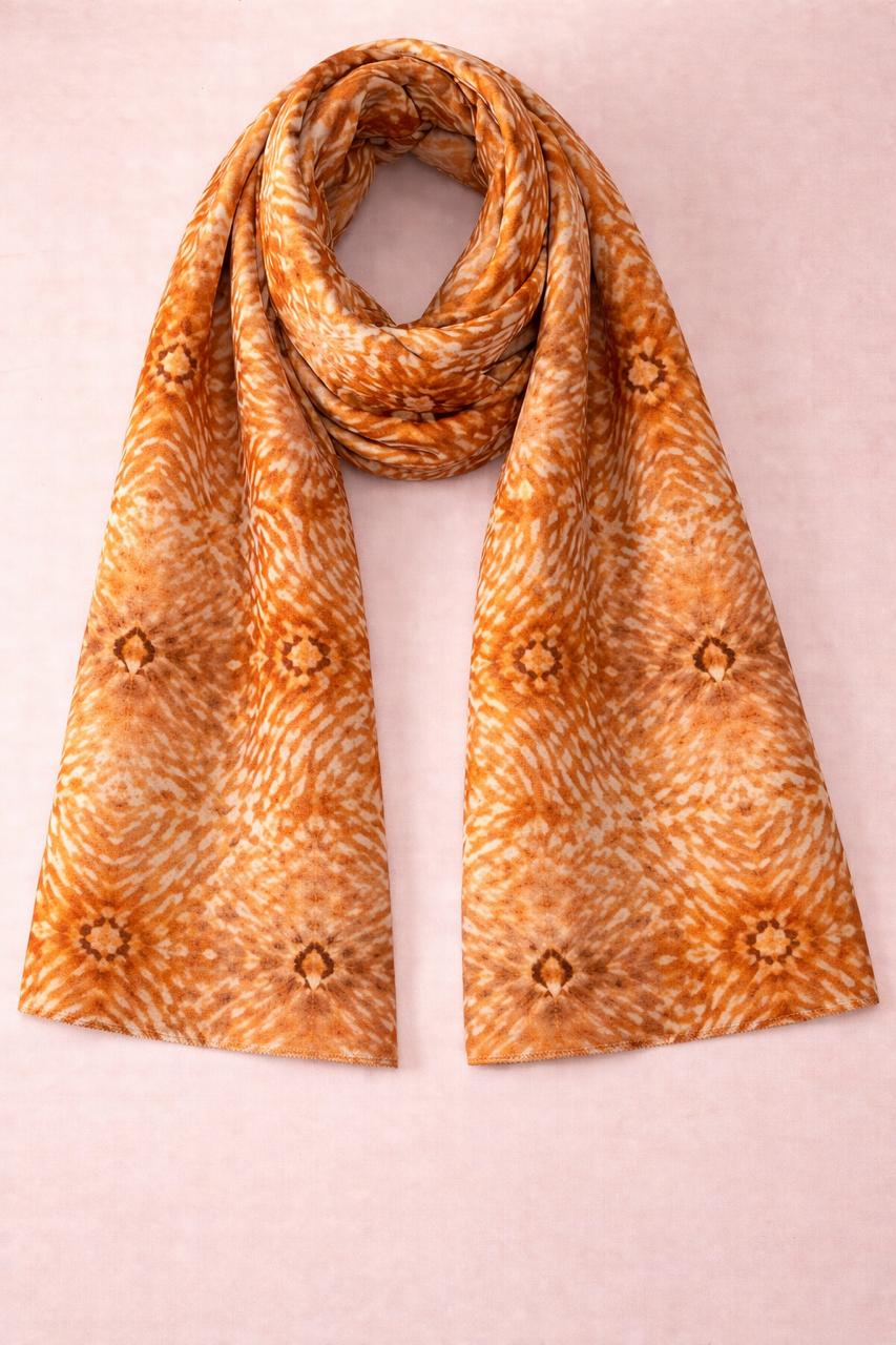 Amber Tie-Dye Scarf – Warm Gradient Wrap