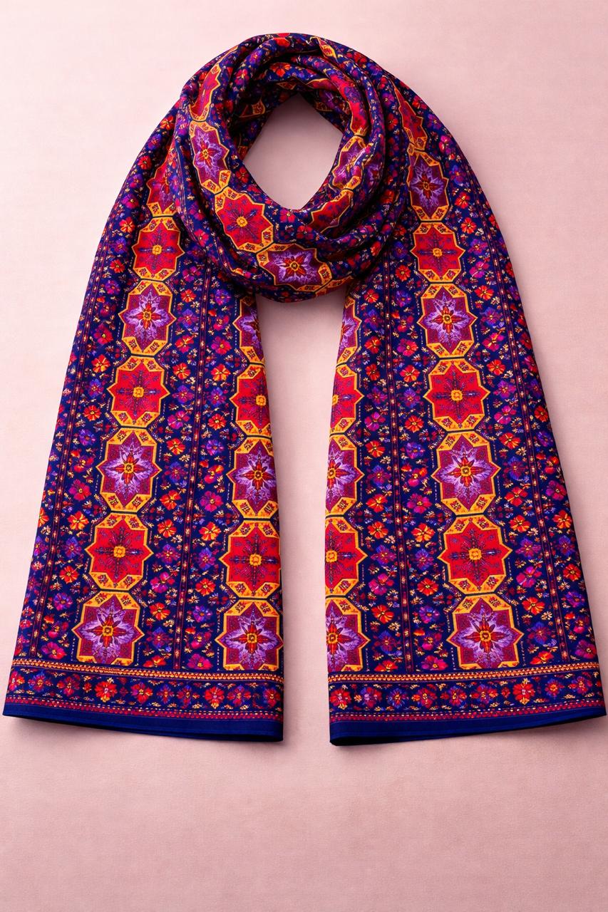 Royal Mosaic Scarf – Bohemian Pattern Wrap