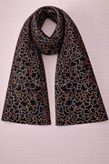 Midnight Marble Scarf – Abstract Line Wrap
