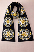 Golden Mandala Scarf – Graphic Floral Wrap