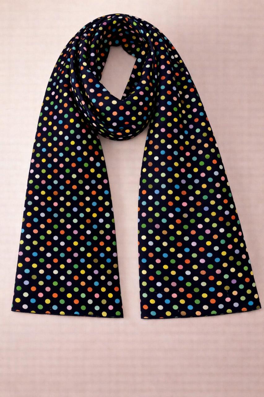 Midnight Confetti Scarf – Polka Dot Wrap