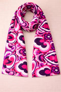 Retro Pink Swirl Scarf – Vintage Floral Wrap