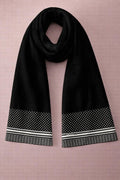 Minimal Border Scarf – Monochrome Graphic Wrap