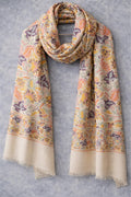 Soft Pastel Floral Scarf - Delicate Printed Wrap