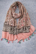 Pink Mosaic Tassel Scarf