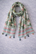Seafoam Garden Tassel Scarf