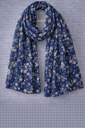 Navy Daisy Meadow Scarf