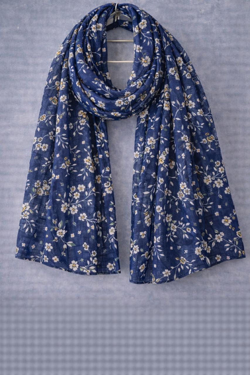 Navy Daisy Meadow Scarf