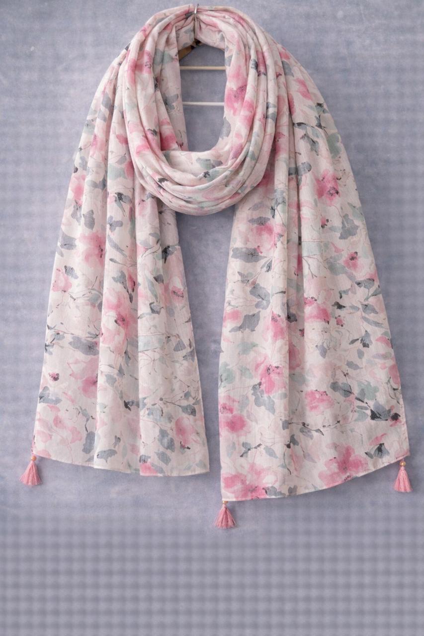 Pink Pastel Blossom Square Scarf