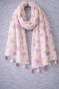 White Butterfly Meadow Scarf