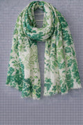Green Botanical Brush Scarf